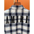 Amiri Checkered Under Tassels Shirt Black Navy Blue