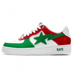 A Bathing Ape 22SS Bape Sta Patent Leather Green Red Shoes Sneakers (SIZE US5-US12)