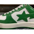 Bape Sta Patent Shoes Patent Leather Shoes Green White Women Men (US5-US12)
