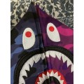 Bape Hlaf Camo Shark Hoodie Zip Up Blue & Purple
