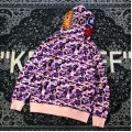Bape Full Camo shark zip-up hoodie purple camo