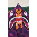 Bape Shark Tiger Double Hood Camo Hoodie Sweatshirt (Purple/Red/Blue)