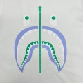 Bape blue green zippers shark face t-shirt black white