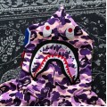 Bape Full Camo shark zip-up hoodie purple camo