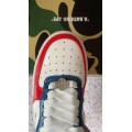 A Bathing Ape Bape STA Patent Sneaker White/Blue Shoes (US5-US12)