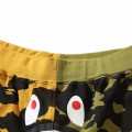 Bape Half Yellow & Green Camo Shorts
