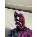 Bape Hlaf Camo Shark Hoodie Zip Up Blue & Purple