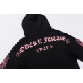 Chrome Hearts Red Lip Embroidered Pink Arm Logo Hoodie Black