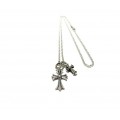 Chrome Heart Silver Double Cross Necklace