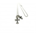 Chrome Hearts Silver Double Cross Necklace