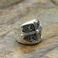 Chrome Heart Cross & Six-Pointed Star Ring