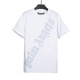 Palm angles twill letters tee black white