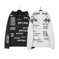 Palm Angels All Over Print Hoodie Black White