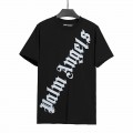 Palm angles twill letters tee black white
