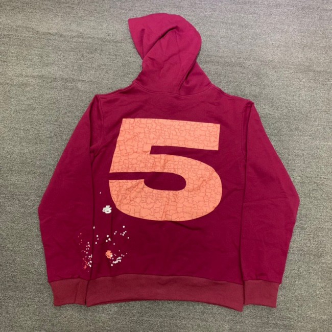 Sp5der big 5 hoodie wine red