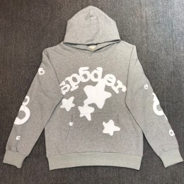 Sp5der Star Pentagram Gray hoodie